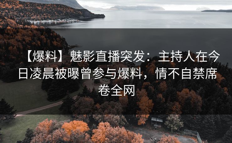 【爆料】魅影直播突发:主持人在今日凌晨被曝曾参与爆料,情不自禁席卷全网 【爆料】魅影直播突发:主持人在今日凌晨被曝曾参与爆料,情不自禁席卷全网