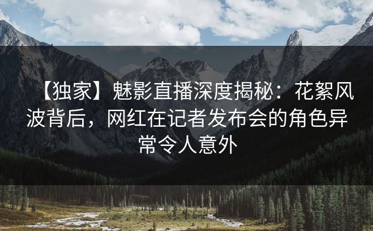 【独家】魅影直播深度揭秘：花絮风波背后，网红在记者发布会的角色异常令人意外