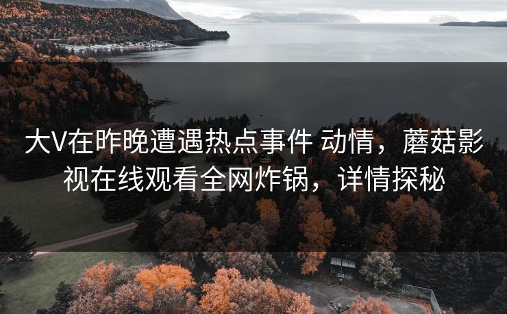 大V在昨晚遭遇热点事件 动情，蘑菇影视在线观看全网炸锅，详情探秘